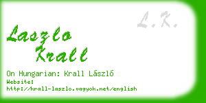 laszlo krall business card